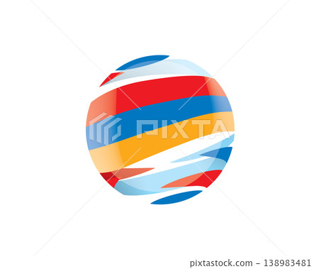 The Armenian flag in an abstract sphere The Armenian flag in an abstract sphere 138983481