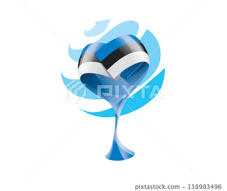 Floral emblem of the Estonian flag in the form of a heart Floral emblem of the Estonian flag in the form of a heart 138983496