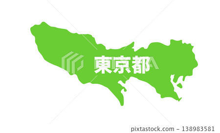 Map of Japan with prefecture names - Tokyo 138983581