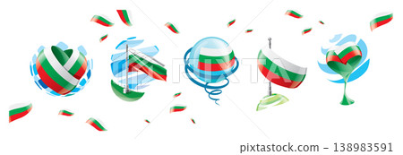 Vector set of the Bulgarian flag in various creative designs Vector set of the Bulgarian flag in various creative designs 138983591