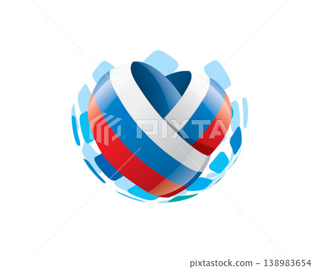 Patriotic heart wrapped in Russian flag illustration Patriotic heart wrapped in Russian flag illustration 138983654