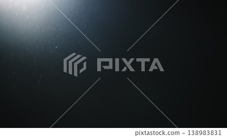 dust particles floating mid air over dark background with some lens flare 138983831