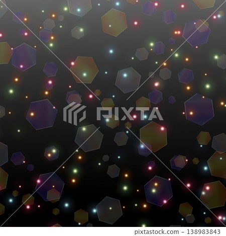 Colorful hexagonal and light abstract background material Colorful hexagonal and light abstract background material 138983843