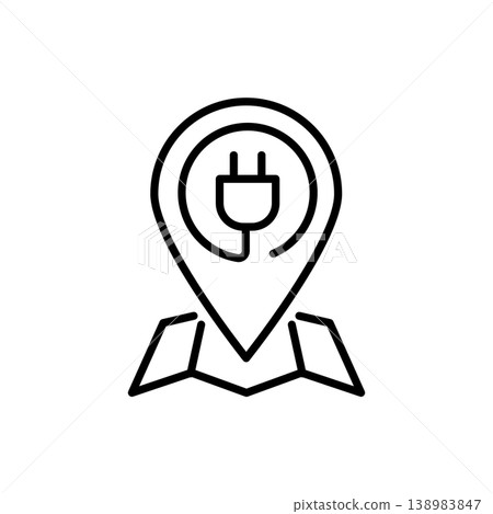 EV Charging Station Map Pin Icon 138983847