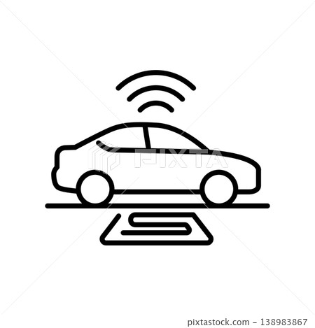 EV Wireless Induction Charging Icon EV Wireless Induction Charging Icon 138983867