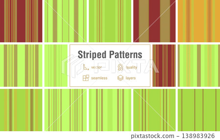 Striped collection created for desktop and mobile wallpapers. Seamless vector patterns provide stylish, continuous backgrounds. Striped collection created for desktop and mobile wallpapers. Seamless vector patterns provide stylish, continuous backgrounds. 138983926