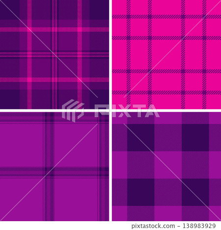 Plaid bundle designed for casual lumberjack-inspired clothing and British style. Seamless vector tartan patterns suit apparel, blankets, scarves, and digital media. Plaid bundle designed for casual lumberjack-inspired clothing and British style. Seamless vector tartan patterns suit apparel, blankets, scarves, and digital media. 138983929