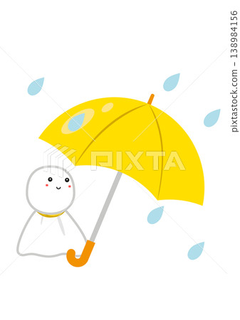 Rainy season imagery: Teru Teru Bozu (weather doll), umbrella, and raindrops (June) 138984156