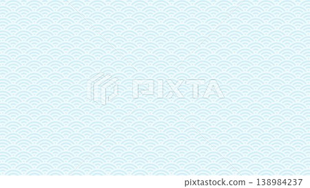 日式圖案背景:青海波(波浪圖案),淺藍色,向量圖。 日式圖案背景:青海波(波浪圖案),淺藍色,向量圖。 138984237