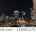 Night view of buildings lined up at night 138985274