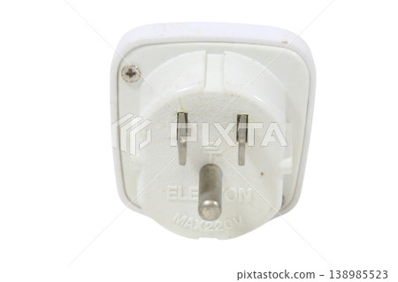 Electrical power plug adapter with transparent background. 138985523