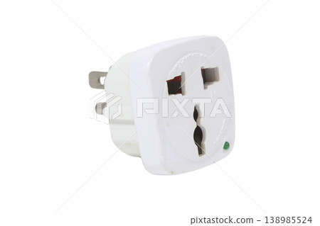 Universal travel adapter isolated on transparent background for global electrical connection. Universal travel adapter isolated on transparent background for global electrical connection. 138985524