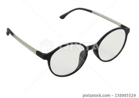 lack round eyeglasses with transparent background for fashion design. lack round eyeglasses with transparent background for fashion design. 138985529