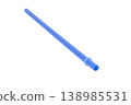 Blue silicone straw isolated on transparent background for eco friendly lifestyle 138985531