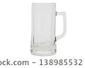 Empty beer mug with handle isolated on transparent background. 138985532