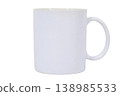 White ceramic coffee mug isolated on transparent background 138985533