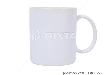 White ceramic coffee mug isolated on transparent background White ceramic coffee mug isolated on transparent background 138985533