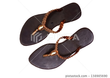 Women's sandals isolated on white background Women's sandals isolated on white background 138985690