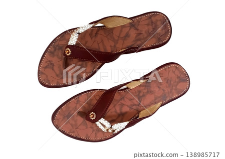 Women's sandals isolated on white background Women's sandals isolated on white background 138985717
