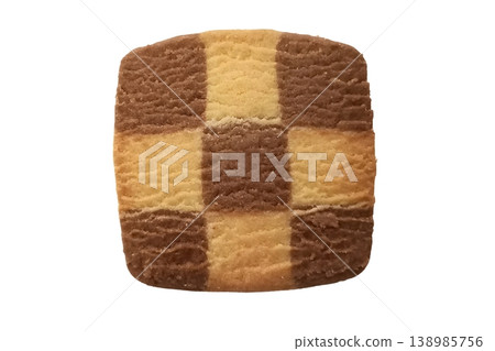 Checkerboard Pattern Cookie isolated on white background 138985756