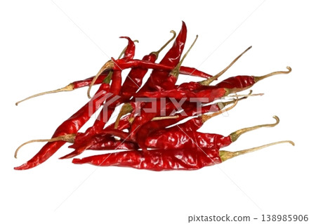 Dry red pepper isolated on white background Dry red pepper isolated on white background 138985906