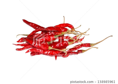 Dry red pepper isolated on white background Dry red pepper isolated on white background 138985961