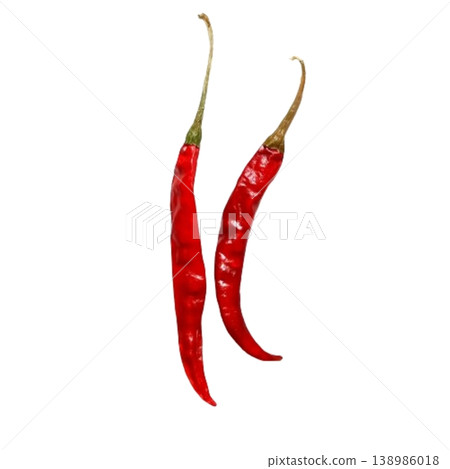 Dry red pepper isolated on white background Dry red pepper isolated on white background 138986018