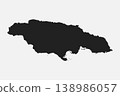 Map of Jamaica, template Caribbean outline country 138986057