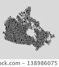 Creative map of Canada from random black grey dots 138986075