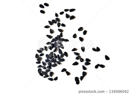 Black cumin seeds pile isolated on white background 138986082