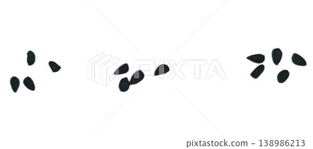 Black cumin seeds pile isolated on white background Black cumin seeds pile isolated on white background 138986213