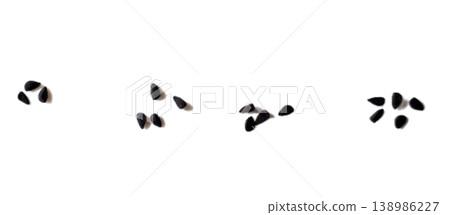 Black cumin seeds pile isolated on white background 138986227