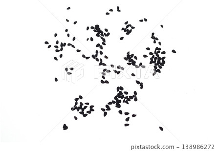 Black cumin seeds pile isolated on white background 138986272