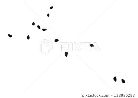 Black cumin seeds pile isolated on white background Black cumin seeds pile isolated on white background 138986298