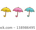一套彩色雨傘插圖 138986495