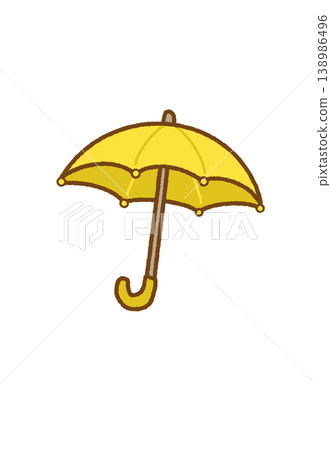 一把黃色傘的例證 138986496