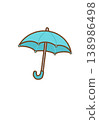 藍色傘例證 138986498