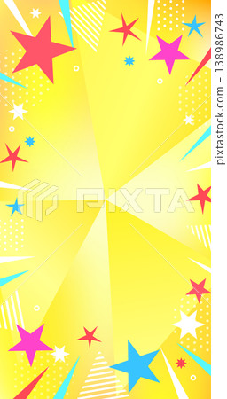 Stylish yellow pop background. A gradient of dots, stripes, triangles, and converging lines. For vertical smartphones. Stylish yellow pop background. A gradient of dots, stripes, triangles, and converging lines. For vertical smartphones. 138986743
