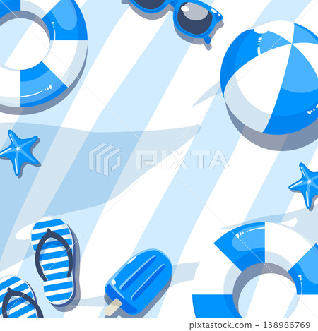 Summer background frame design - square shape Summer background frame design - square shape 138986769