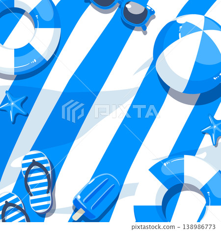Summer background frame design - square shape 138986773