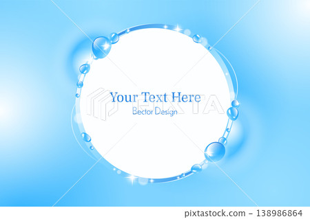 Blue water droplet design frame Blue water droplet design frame 138986864
