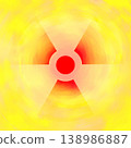 Illustration drawings of the Radiation symbol in a Yellow background 138986887