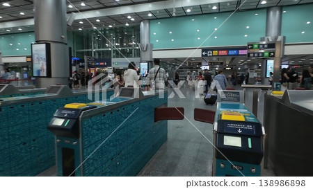 Hong Kong Airport Express ticket gate Hong Kong Airport Express ticket gate 138986898