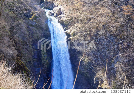 View of Akiu Great Falls from the waterfall viewing platform. 138987112