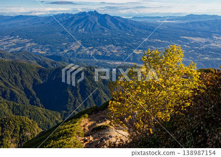 The Yatsugatake mountain range as seen from Mount Kai-Komagatake in early autumn. The Yatsugatake mountain range as seen from Mount Kai-Komagatake in early autumn. 138987154