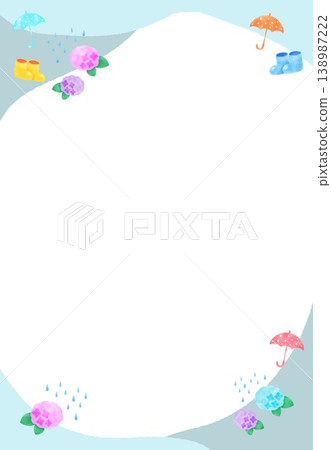 可愛的雨季相框材料 138987222