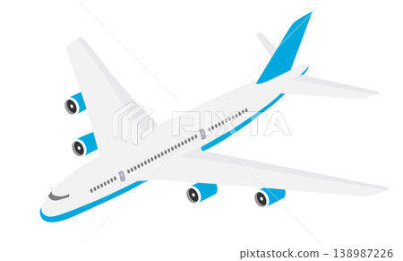Airplane flying passenger jet in isometric view Airplane flying passenger jet in isometric view 138987226