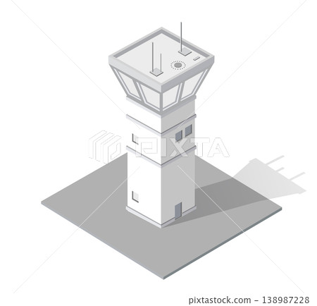 Airport air traffic control tower isometric illustration Airport air traffic control tower isometric illustration 138987228