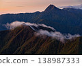從貝駒岳看到的北岳和相之岳的黎明。 138987333