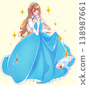 A princess in a blue dress, sparkling. 138987661